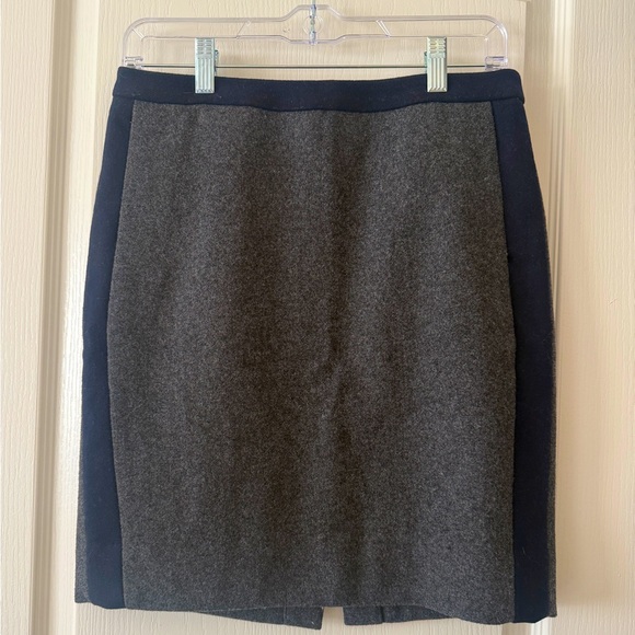 J. Crew The Pencil Skirt, Elegant Dark Gray and Black Trim Women's Skirt - Picture 1 of 14